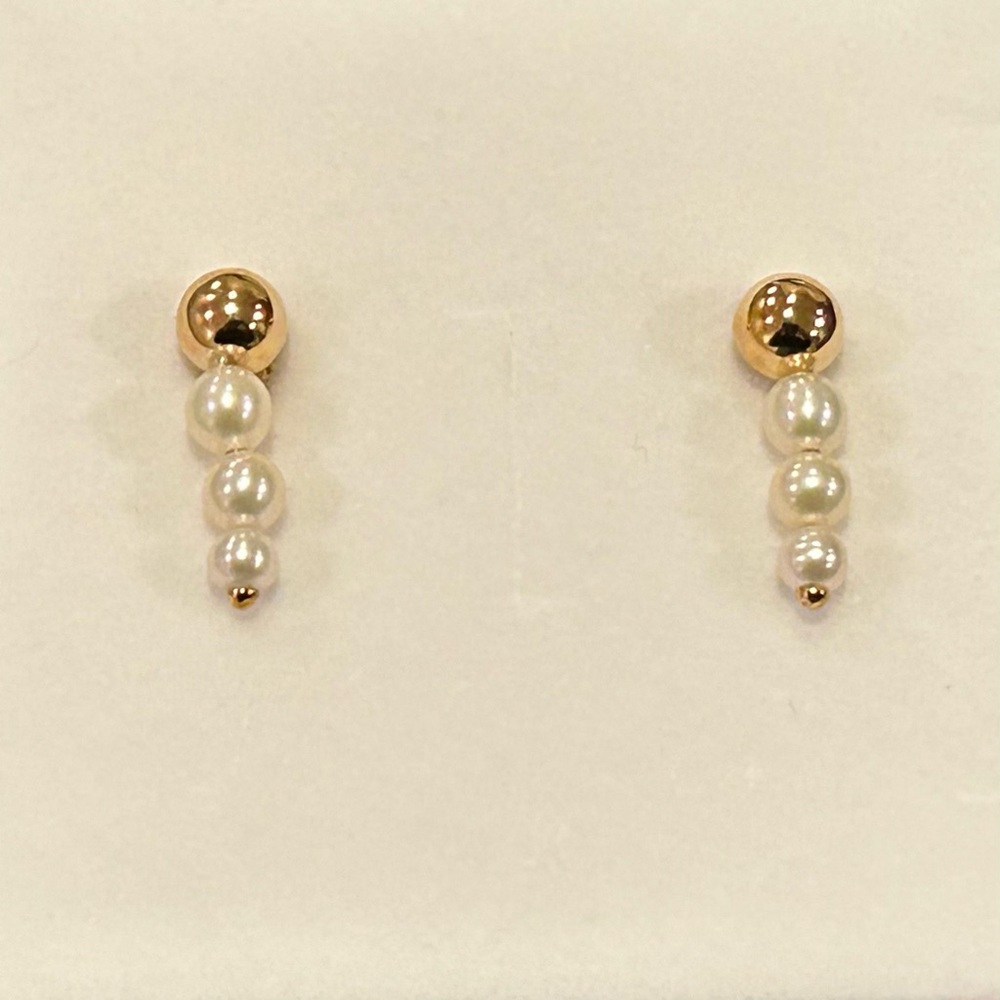 Mejuri Gold and Pearl Earrings